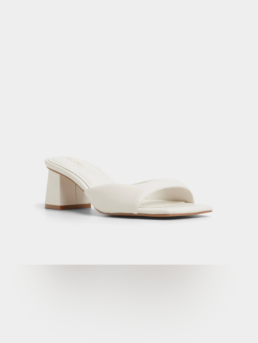 ALDO Women's Ivory Open-Toe Block Heel Mule NWT